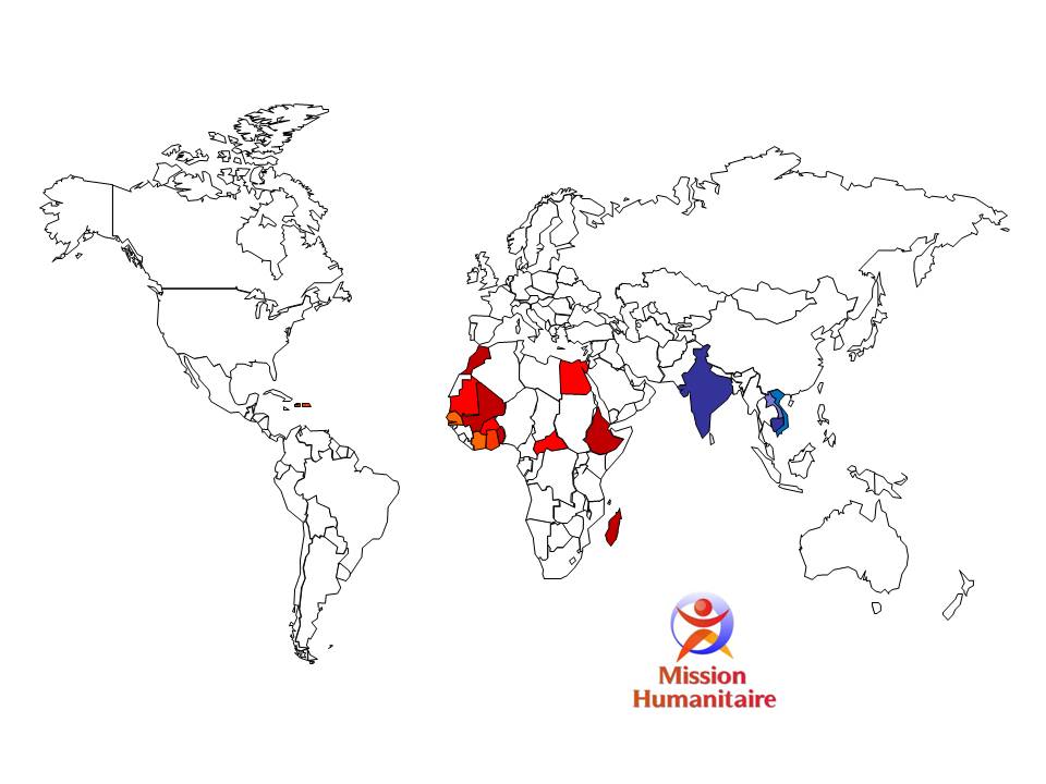 Pays d'interventions et de missions CARTE